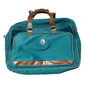 RALPH LAUREN Vintage 1990s Green Canvas‎ Polo Travel Bag Preppy Weekender 21”